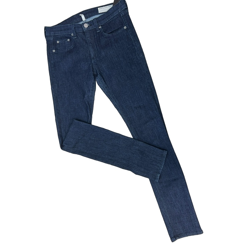 rag & bone Skinny Jean Dark Wash Indigo Five Pockets Silver Hardware SZ 27